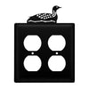 Loon Decorative Double Outlet Cover Metal Wall Plate