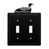 Rustic Double Loon Double Switch Cover – Wrought Iron Wall Plate