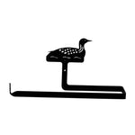 Loon Paper Towel Holder - Horizontal Wall Mount, 5 3/4"H Black Wrought Iron, Wildlife Paper Towel Holder by Village Wrought Iron Inc.