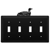 Loon Quadruple Switch Wrought Iron Cover