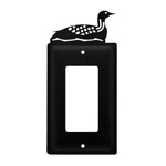 Single GFI Wall Cover Loon Wrought Iron Design 8" H For Cabin and Nature Style Homes by Village Wrought Iron