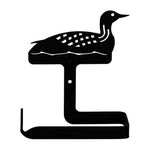 Loon Toilet Tissue Holder – 5 3/4" H Black Wrought Iron Rustic Toilet Paper Holder, Wildlife Wall Mount by Village Wrought Iron Inc.