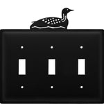 Lake House Loon Triple Switch Plate Wrought Iron Wall Cover 5.63 H Decorative Rustic Home Decor by Village Wrought Iron Inc.