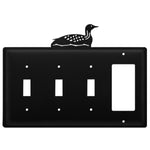 Triple Switch And GFI Wall Plate Wrought Iron Loon Bird Decor 5.63" H Decorative Switch Cover by Village Wrought Iron Inc.