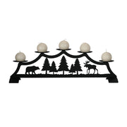 Black Wrought Iron Fireplace Candle Display