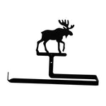 Moose Paper Towel Holder 8.25"H Black Wrought Iron Horizontal Wall Mount Rustic Cabin Kitchen By Village Wrought Iron Inc.