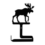 Moose Toilet Tissue Holder – 8 3/4" H Black Wrought Iron Rustic Toilet Paper Holder, Wildlife Wall Mount by Village Wrought Iron Inc.