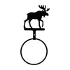 Rustic Moose Wrought Iron Bathroom Towel Ring