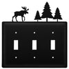 Triple Switch Cover – Wrought Iron Cabin Moose Tree Theme