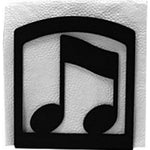 Music Note Napkin Holder 6"H – Black Wrought Iron Musical Tabletop Organizer By Village Wrought Iron Inc.