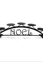 Black Wrought Iron Holiday Candle Display