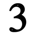 Number 3 Medium 12"H Black Wrought Iron Traditional House Address Wall Mount Decor By Village Wrought Iron Inc.