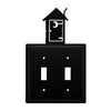 Rustic Double Outhouse Double Switch Cover – Wrought Iron Wall Plate