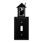 Single Switch Wall Plate Outhouse Design 7.38" h Rustic Metal Cover by Village Wrought Iron Inc.