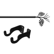 Lodge Inspired Adjustable Curtain Rod with Pinecone Accent