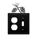 Outlet Switch Wall Cover Pinecone Theme Metal 6.88" H Decorative Plate by Wrought Iron Inc.