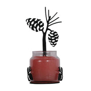 Rustic Pinecone Candle Holder Wall Sconce Iron Decor