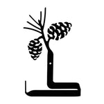 Pinecone Toilet Tissue Holder – 8 1/2" H Black Wrought Iron Rustic Toilet Paper Holder, Wall Mount by Village Wrought Iron Inc.