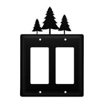 Double GFCI Outlet Cover Pine Trees Wrought Iron 6.63" H Decorative Wall Plate by Village Wrought Iron Inc.