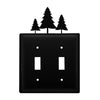 Rustic Double Pine Trees Double Switch Cover – Wrought Iron Wall Plate