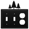 Rustic Pine Trees Double Switch & Outlet Cover Metal Plate