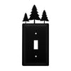 Single Switch Wall Plate – Pine Trees Design – 6.63 In Height – Rustic Metal Cover by Village Wrought Iron Inc.