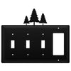 Pine Trees Triple Switch & GFI Wrought Iron Cover