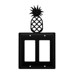 Double GFCI Outlet Cover – Pineapple Wrought Iron – 8.13" H Decorative Wall Plate by Village Wrought Iron Inc.