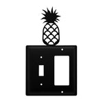 Double Pineapple Single Switch & GFI Cover – Black Wrought Iron, 8 1/8" H, Classic Wall Plate by Village Wrought Iron Inc.