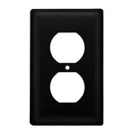 Single Plain Outlet Cover 4.63"H Black Wrought Iron Decorative Silhouette Wall Plate By Village Wrought Iron Inc.