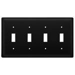 Quad Plain Quadruple Switch Cover – Black Wrought Iron, 4 5/8" H, Rustic Minimalist Decorative Wall Plate by Village Wrought Iron Inc.