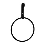 Plain Towel Ring – 8 1/2" H Black Wrought Iron Rustic Bathroom Towel Ring, Minimalist Wall Mount by Village Wrought Iron Inc.