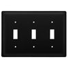 Triple Switch Cover – Wrought Iron Plain Metal