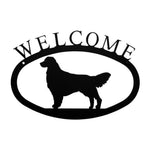 Retriever Welcome Wall Sign – 11.38" Wide Rustic Metal Plaque, Small Entryway Welcome Sign for Porch or Wall by Village Wrought Iron Inc.