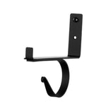 Shelf Bracket Center Support 4"H Black Wrought Iron Curtain Rod & Wooden Shelf Mount By Village Wrought Iron Inc.