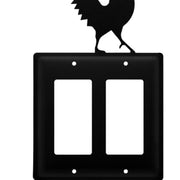 Decorative Wall Outlet Cover – Rooster Iron Design – 7.38