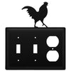 Rustic Triple Rooster Light Switch & Outlet Cover Metal Plate