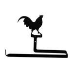 Rooster Towel Holder, Horizontal Wall Mount – 7 3/4"H Black Wrought Iron, Rustic Farmhouse Holder by Village Wrought Iron Inc.