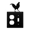 Double Rooster Outlet & Switch Wall Plate – Metal Cover