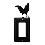 Single GFI Wall Cover Rooster Wrought Iron Design – 7.38" H For Rustic Home Use by Village Wrought Iron