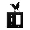 Farm Style Rooster Wall Cover – Wrought Iron – 7.38" H – Switch and GFI Plate – by Village Wrought Iron Inc.