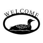 Loon Welcome Sign Small – 11 3/8" W Rustic Black Wrought Iron Lake House Wall Plaque by Village Wrought Iron Inc.