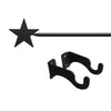 Small Adjustable Star Curtain Rod 21 to 35 Inch Black Iron