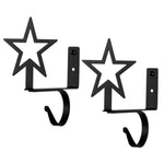 Star Curtain Shelf Brackets (Pair) – 7 1/2" H, Wrought Iron Curtain Rod & Shelf Hardware by Village Wrought Iron Inc.