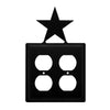 Double Star Decorative Outlet Cover – Metal Wall Plate