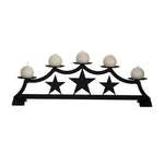 Star Fireplace Pillar Candle Holder 8.5"H Wrought Iron Black Holds 5 Pillar Candles By Village Wrought Iron Inc.