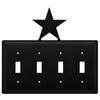 Star Quadruple Switch Wrought Iron Cover