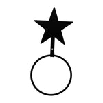 Star Towel Ring – 11 1/2" H Black Wrought Iron Rustic Bathroom Towel Ring, Decorative Star Wall Mount by Village Wrought Iron Inc.