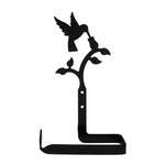 Hummingbird Toilet Tissue Holder – 9 1/2" H Black Wrought Iron Rustic Toilet Paper Holder by Village Wrought Iron Inc.