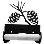 Cabin Style Pinecone Toilet Paper Holder with Reserve Roll